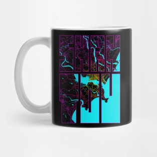 Shantou, Guangdong, China City Map Typography - Neon Mug